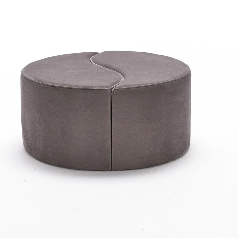 Puf Alis, bej, catifea, design unic, confortabil si modern [5]