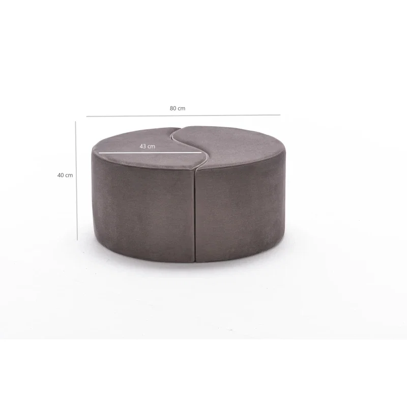 Puf Alis, bej, catifea, design unic, confortabil si modern [6]