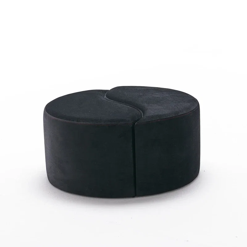 Puf Alis, negru si roz, catifea, design modern, confortabil [6]