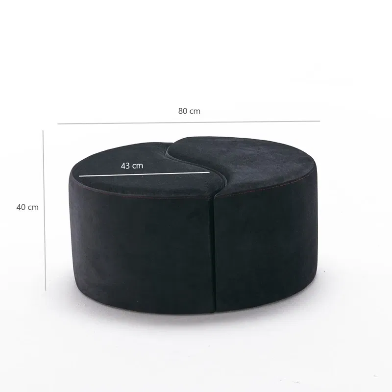 Puf Alis, negru si roz, catifea, design modern, confortabil [7]