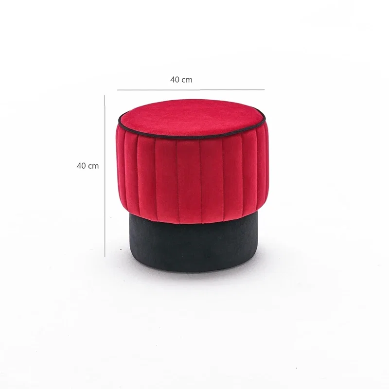 Puf Rose, rosu, catifea, baza din lemn, modern si rafinat [8]