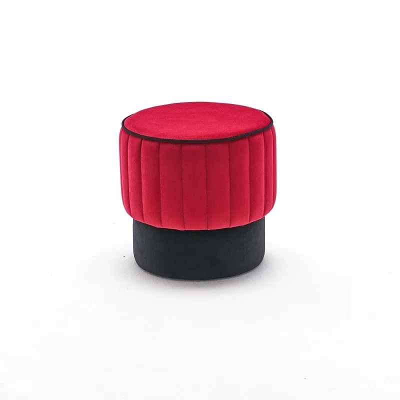 Puf Rose, rosu, catifea, baza din lemn, modern si rafinat [6]