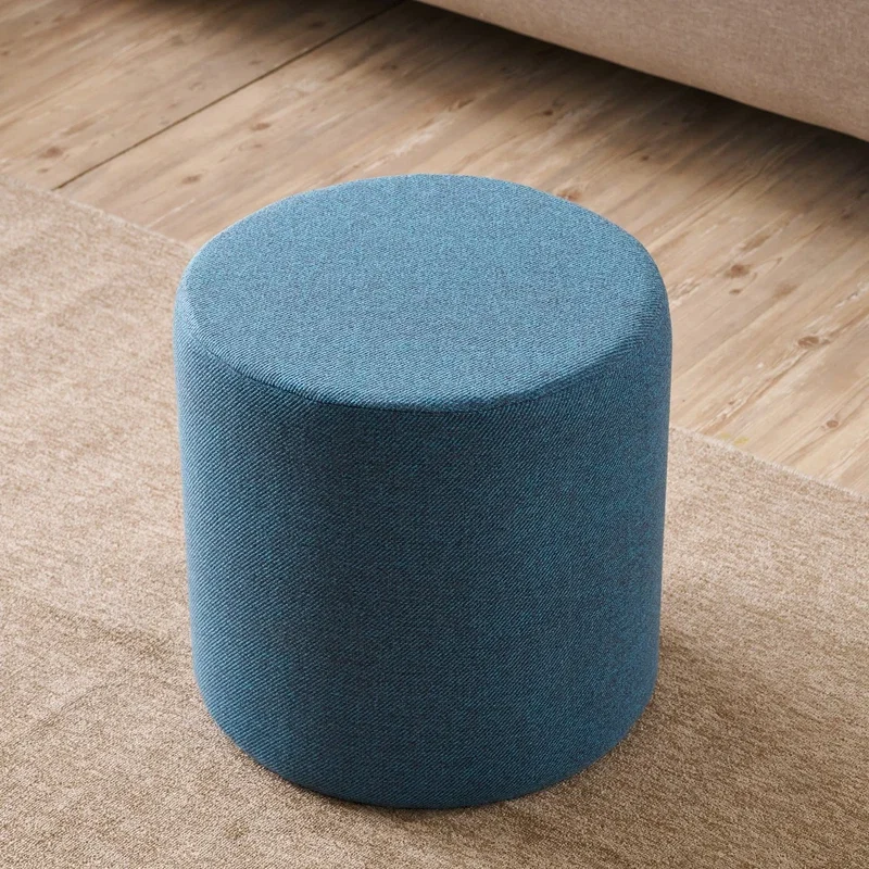 Puf rotund albastru, elegant [2]