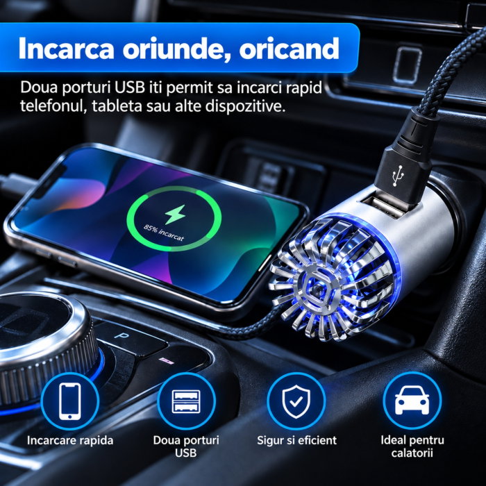 Purificator auto cu incarcator dual port USB [3]