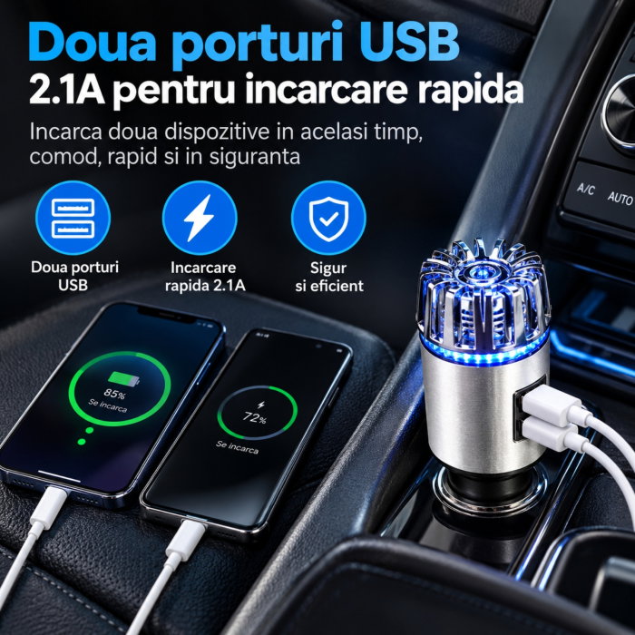 Purificator auto cu incarcator dual port USB [8]