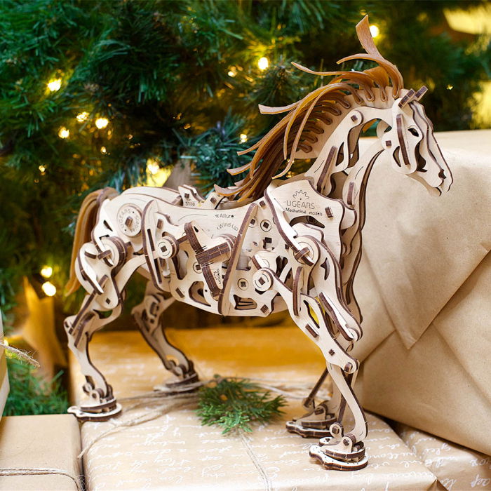 Puzzle 3D Cal Bionic din lemn Ugears [1]