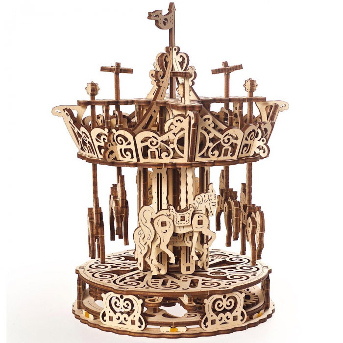 Puzzle 3D Carusel din lemn Ugears [4]