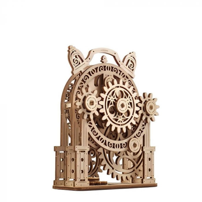 Puzzle 3D Ceas cu alarma Vintage din lemn, Ugears [8]