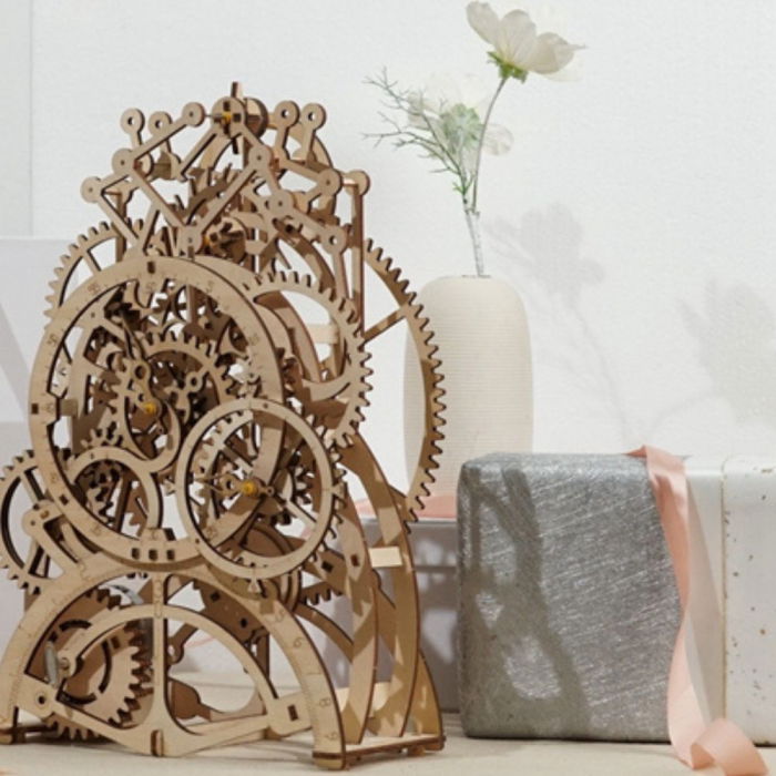 Puzzle 3D Ceas cu pendul, Lemn, Robotime [2]