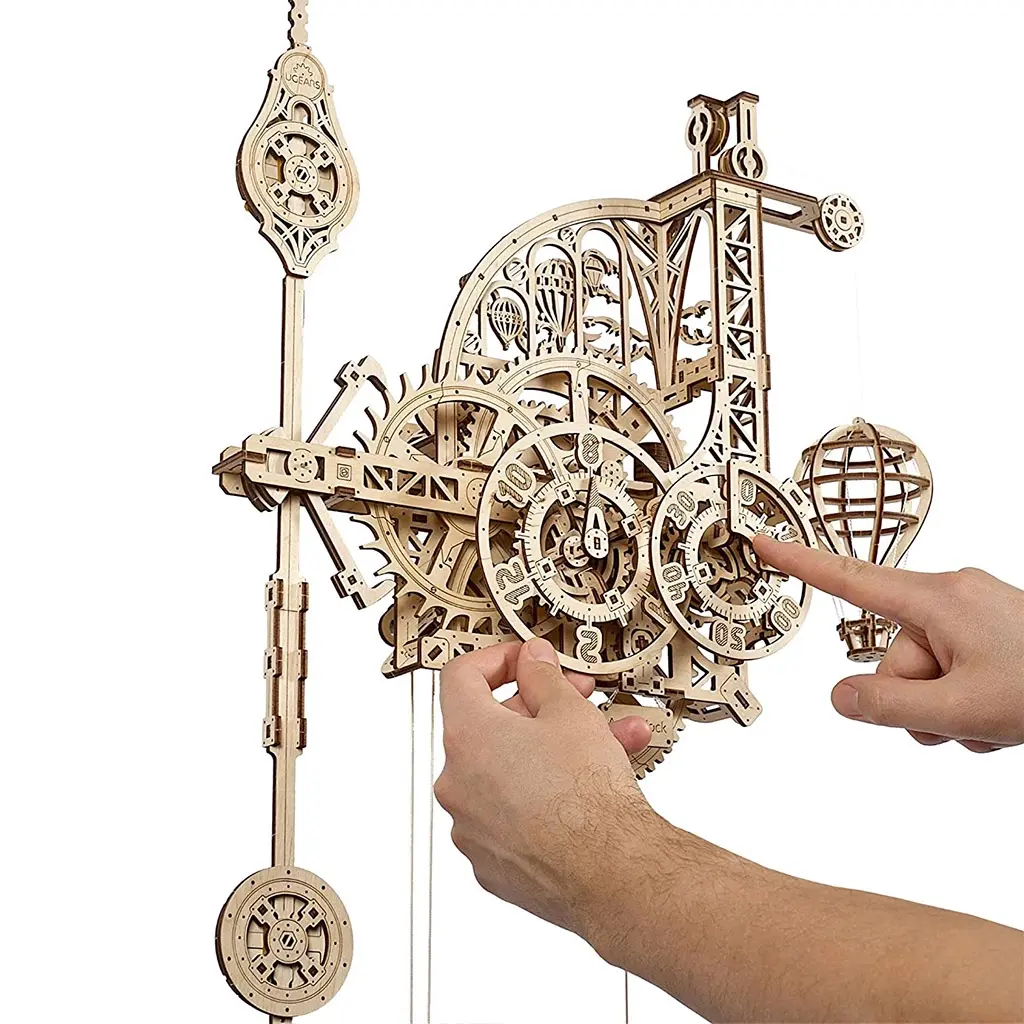 Puzzle 3D Ceas de perete cu pendul, Ugears [7]