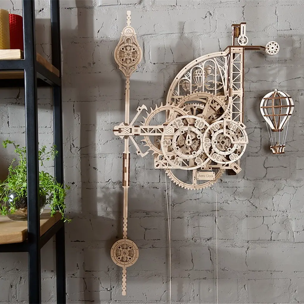 Puzzle 3D Ceas de perete cu pendul, Ugears [5]