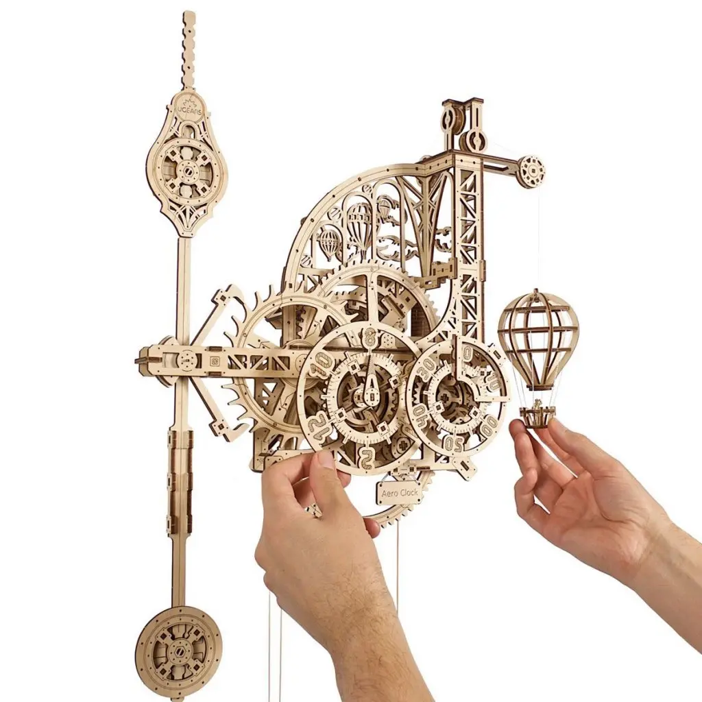 Puzzle 3D Ceas de perete cu pendul, Ugears [6]