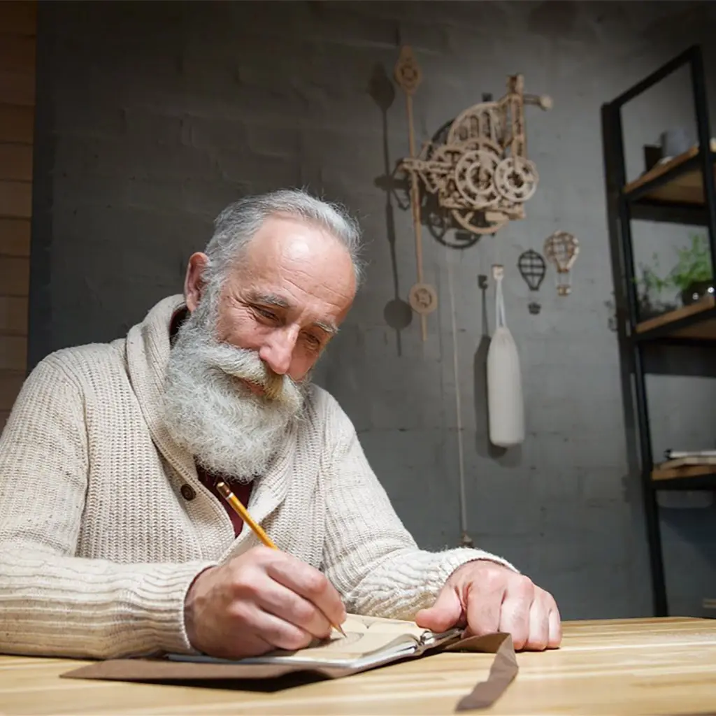 Puzzle 3D Ceas de perete cu pendul, Ugears [4]