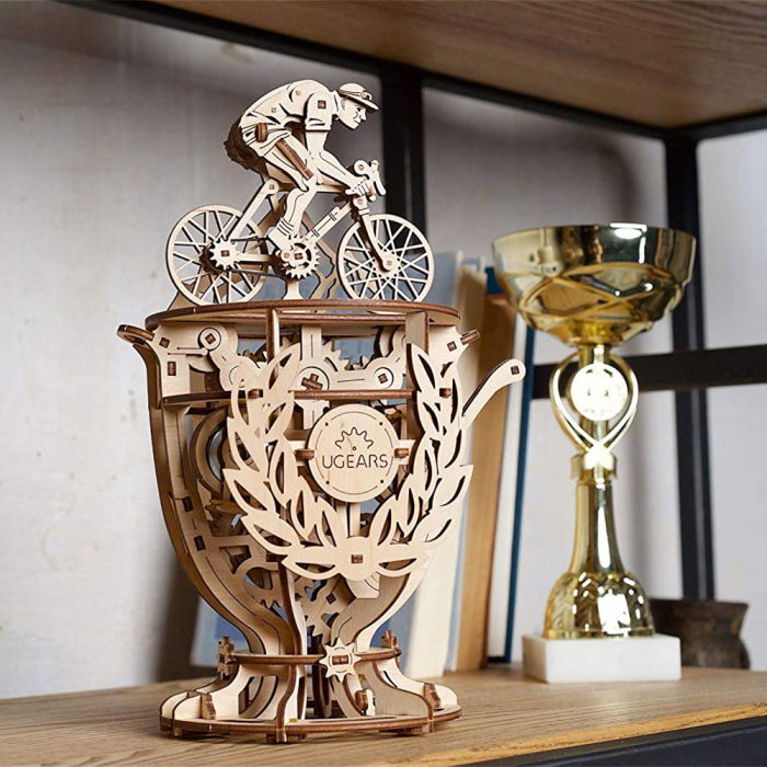 Puzzle 3D Ciclist Automat din lemn Ugears [1]