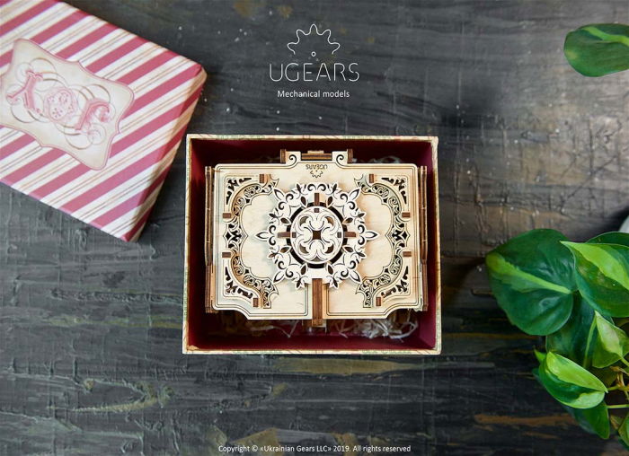 Puzzle 3D Cutie antica de bijuterii Ugears [14]