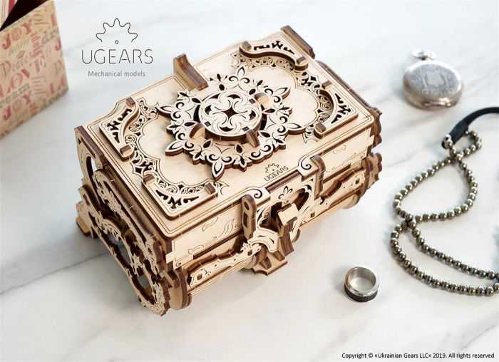 Puzzle 3D Cutie antica de bijuterii Ugears [11]