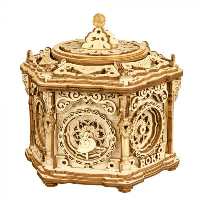 Puzzle 3D Cutie muzicala, Gradina secreta, Lemn, Robotime [8]