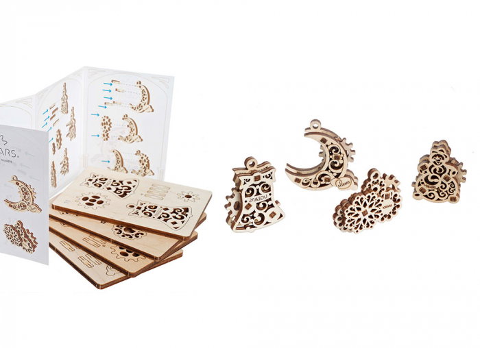 Puzzle 3D Decoratiuni pentru Brad din lemn Ugears [6]