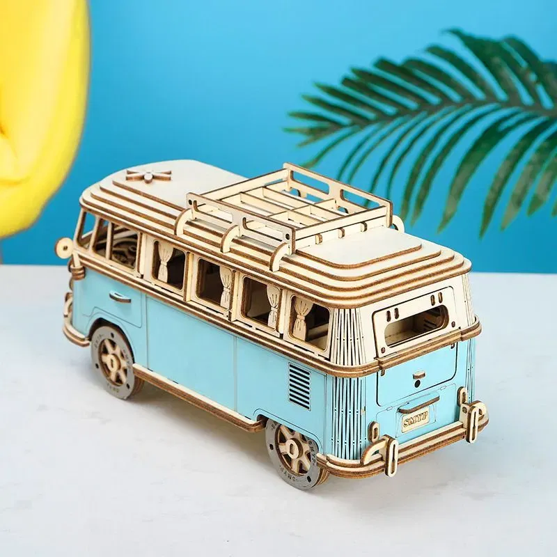 Puzzle 3D din lemn Masina Retro [2]