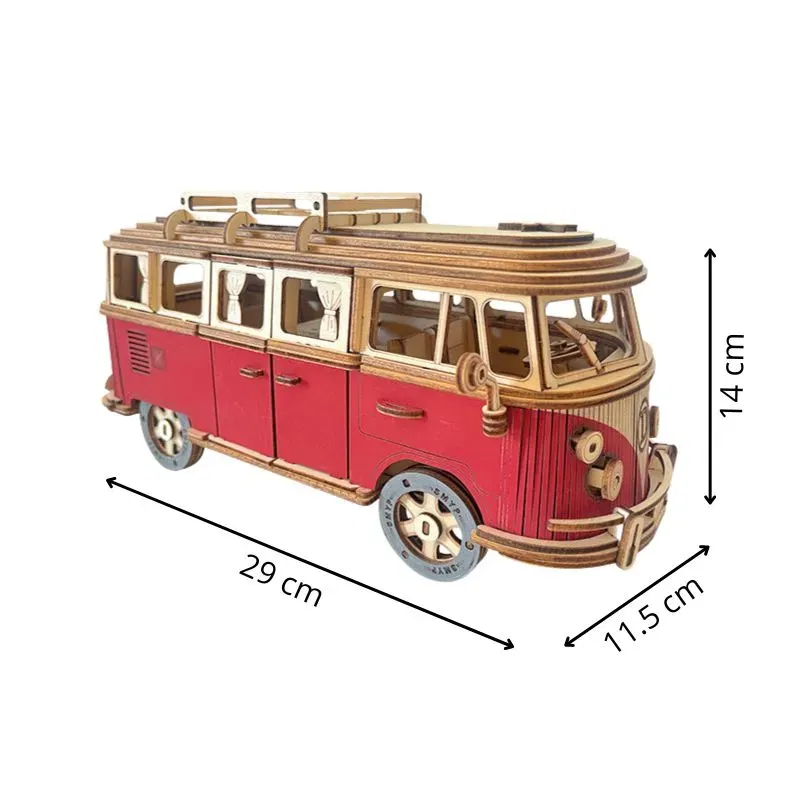 Puzzle 3D din lemn Masina Retro [6]