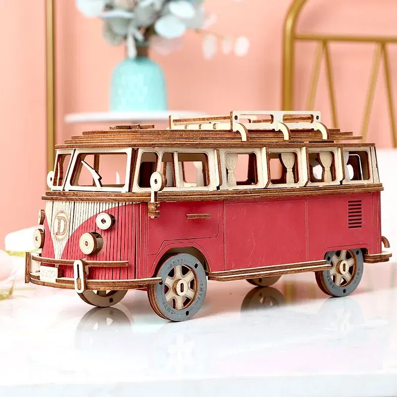 Puzzle 3D din lemn Masina Retro [1]