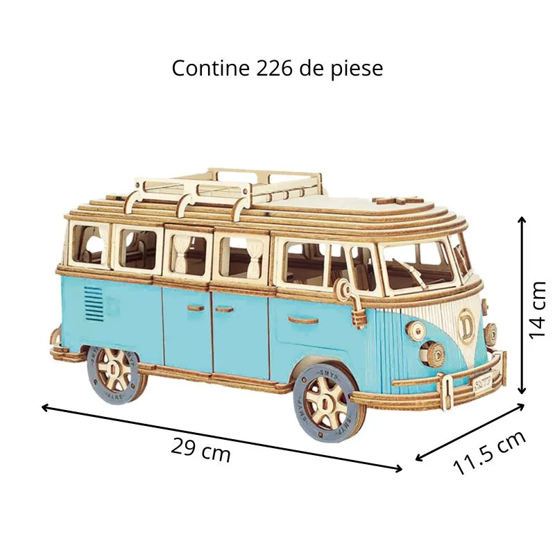 Puzzle 3D din lemn Masina Retro [4]