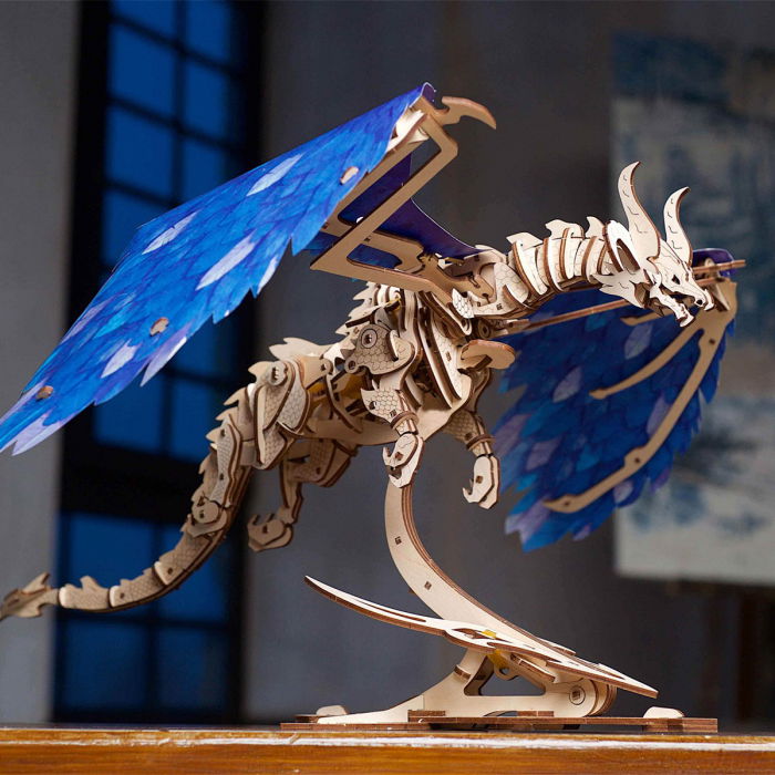 Puzzle 3D Dragonul Furtunii din lemn Ugears [1]