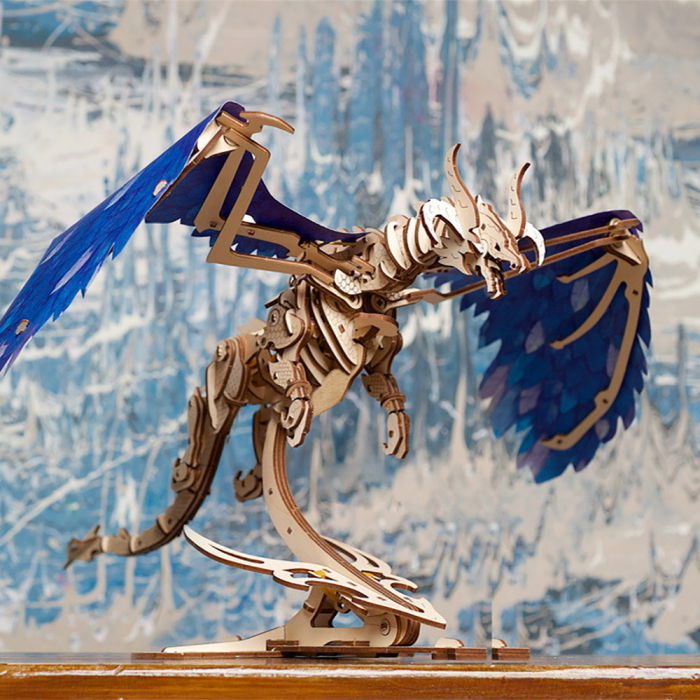 Puzzle 3D Dragonul Furtunii din lemn Ugears [3]