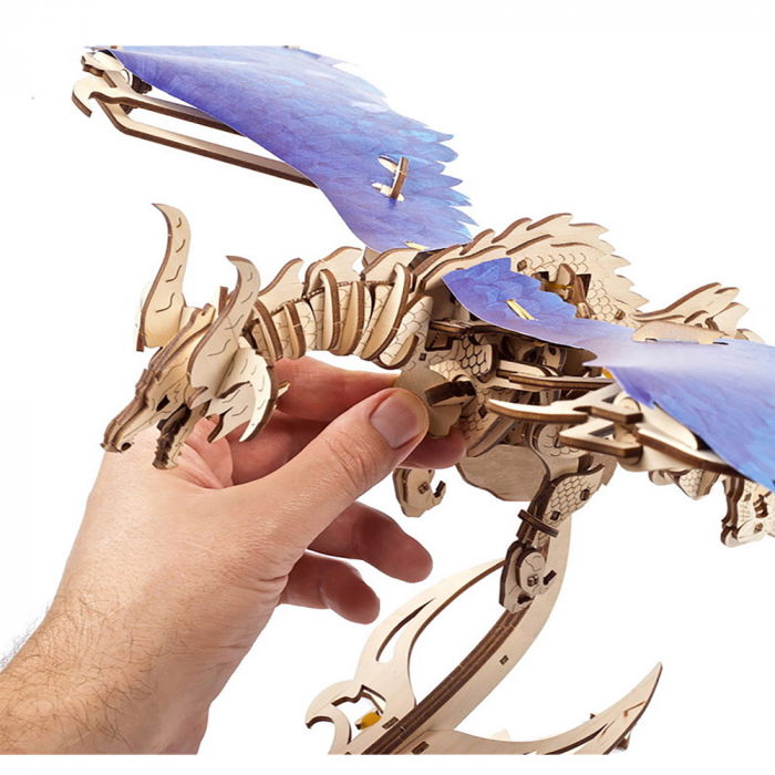 Puzzle 3D Dragonul Furtunii din lemn Ugears [6]
