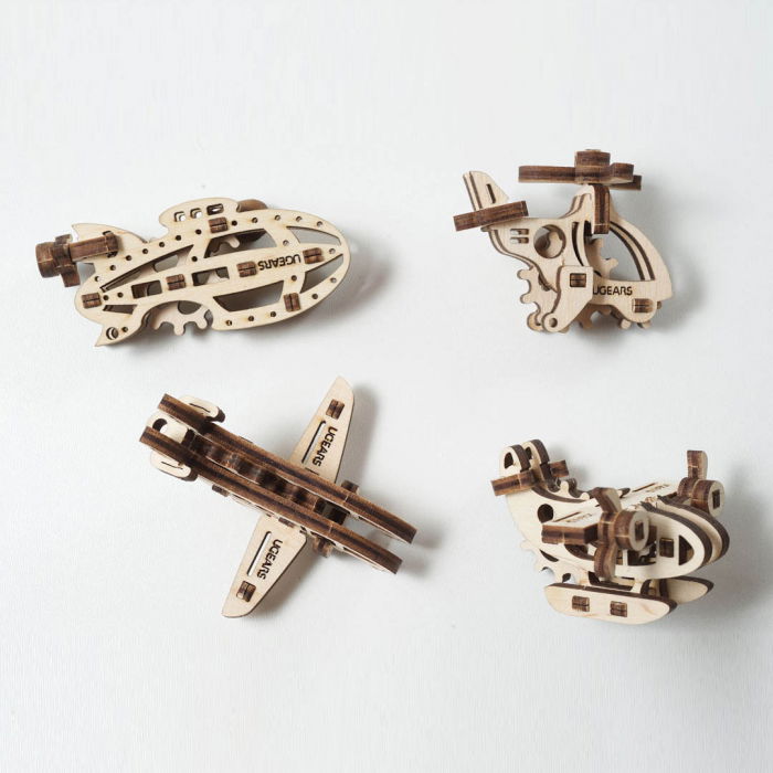 Puzzle 3D Fidget Avioane din Lemn Ugears [1]