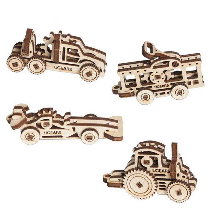 Puzzle 3D Fidget Vehicule din Lemn Ugears [6]
