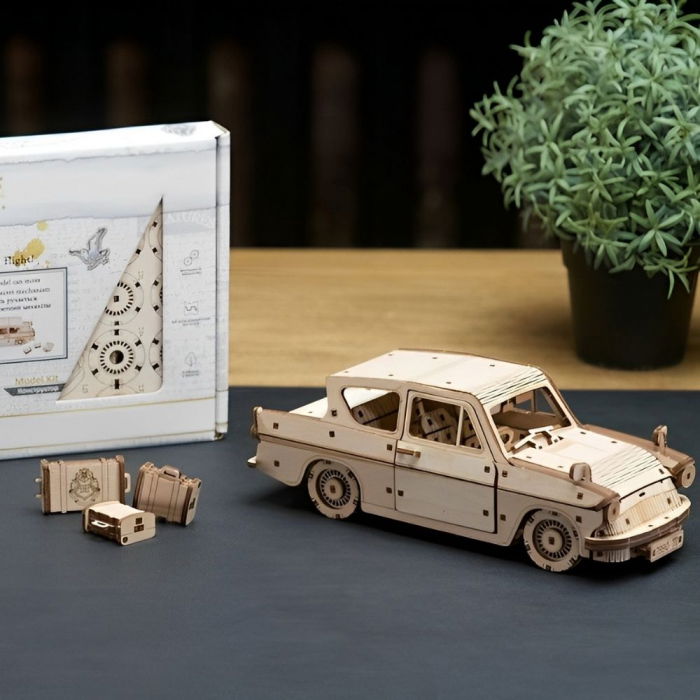 Puzzle 3D Flying Ford Anglia din lemn, Ugears [7]