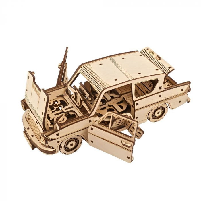 Puzzle 3D Flying Ford Anglia din lemn, Ugears [12]