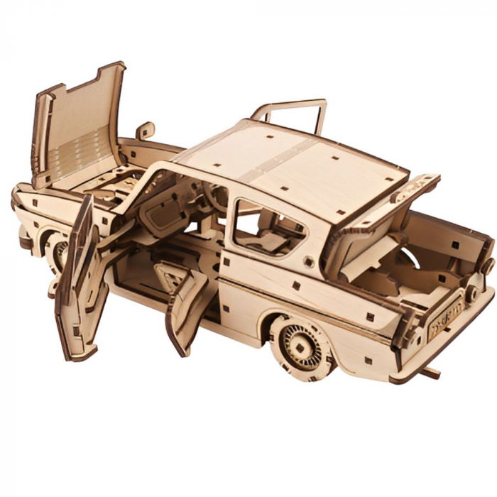 Puzzle 3D Flying Ford Anglia din lemn, Ugears [13]