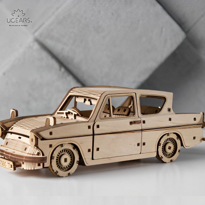 Puzzle 3D Flying Ford Anglia din lemn, Ugears [4]
