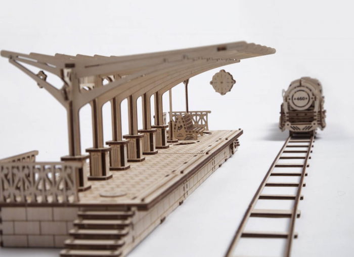 Puzzle 3D Gara din Lemn Ugears [6]