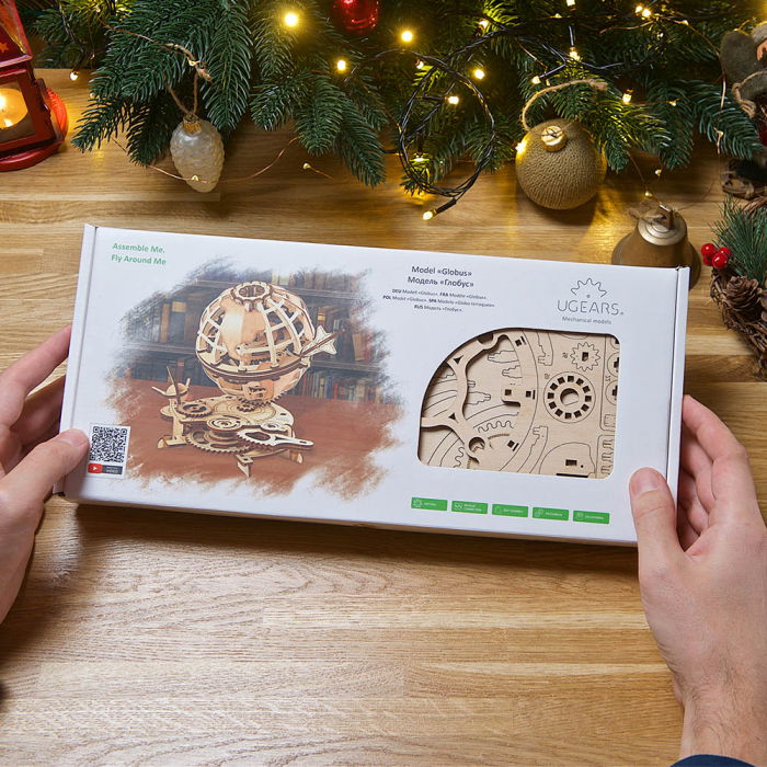 Puzzle 3D Glob pamantesc din lemn Ugears [6]