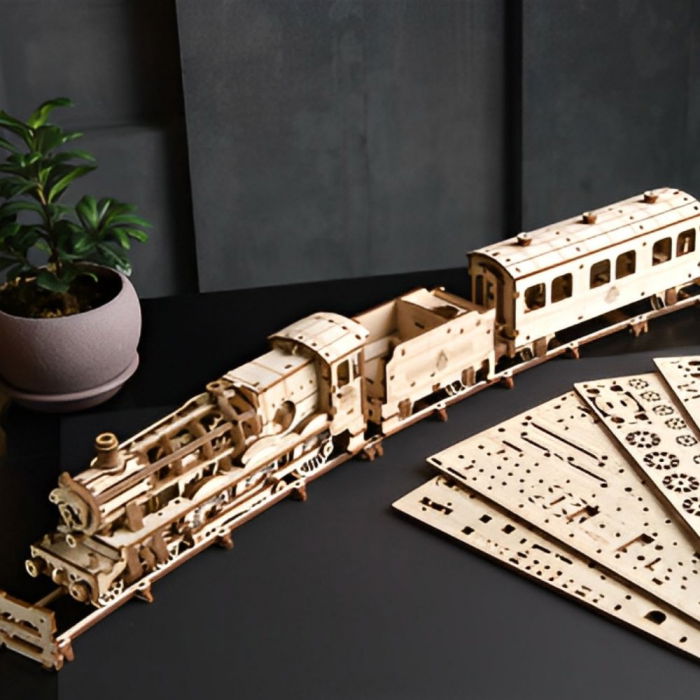 Puzzle 3D Hogwarts  Express din lemn, Ugears [1]