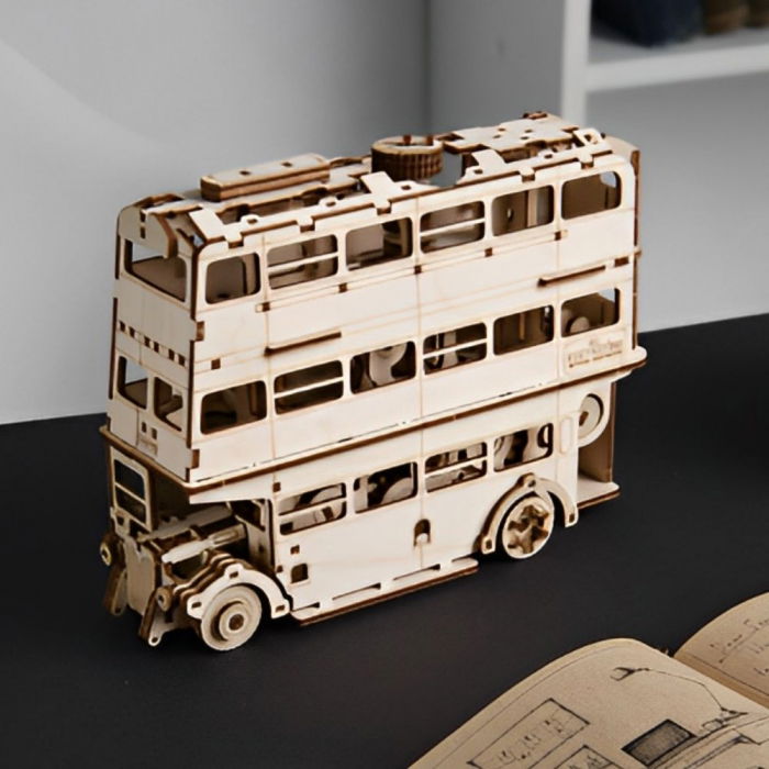 Puzzle 3D Knight Bus din lemn, Ugears [2]