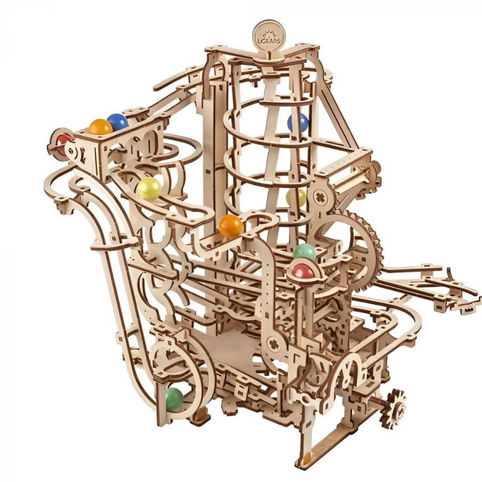Puzzle 3D Marble Run Spiral Hoist din lemn, Ugears [8]