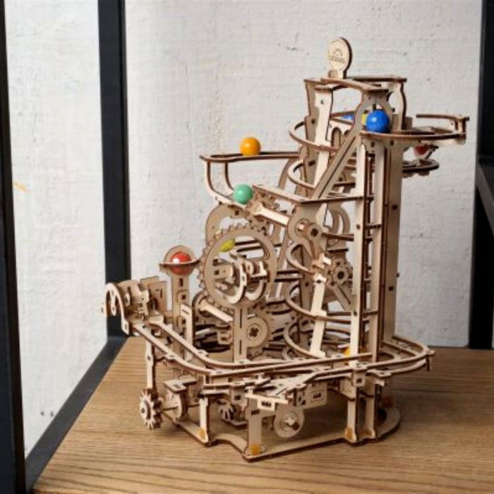 Puzzle 3D Marble Run Spiral Hoist din lemn, Ugears [4]