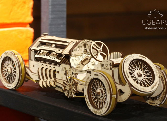 Puzzle 3D Masina Grand Prix U-9 din lemn Ugears [4]