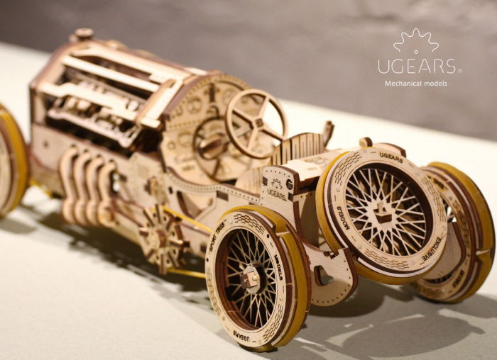 Puzzle 3D Masina Grand Prix U-9 din lemn Ugears [6]