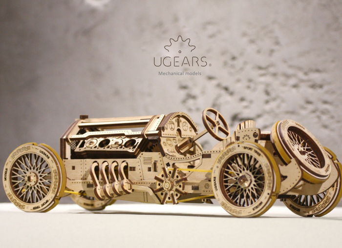 Puzzle 3D Masina Grand Prix U-9 din lemn Ugears [7]