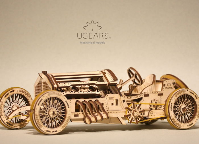 Puzzle 3D Masina Grand Prix U-9 din lemn Ugears [8]