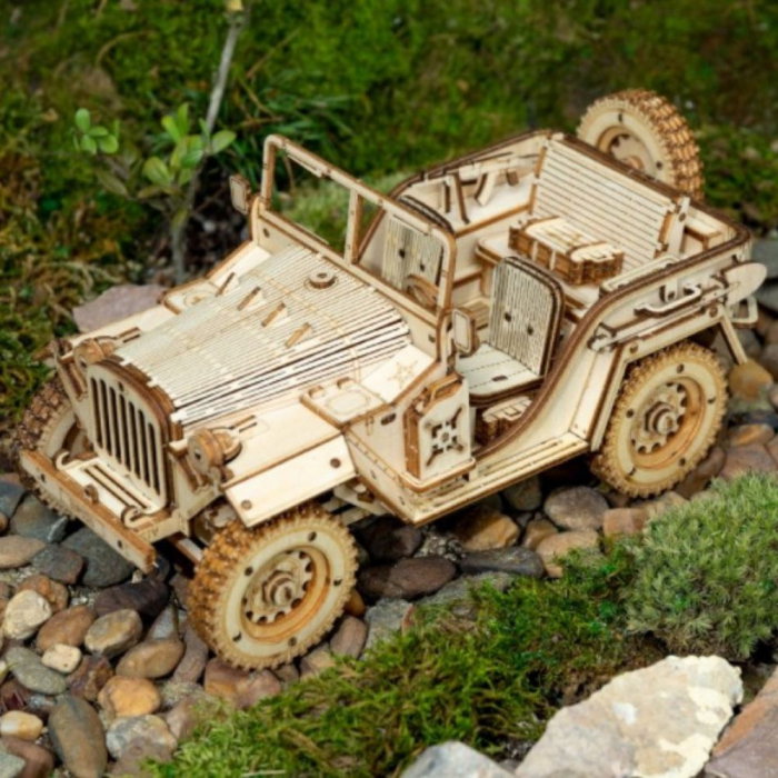 Puzzle 3D Masina militara, Lemn, Robotime [3]
