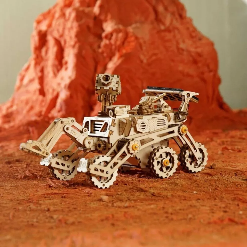 Puzzle 3D, Masina spatiala de vanatoare cu energie solara, din lemn, Robotime [3]