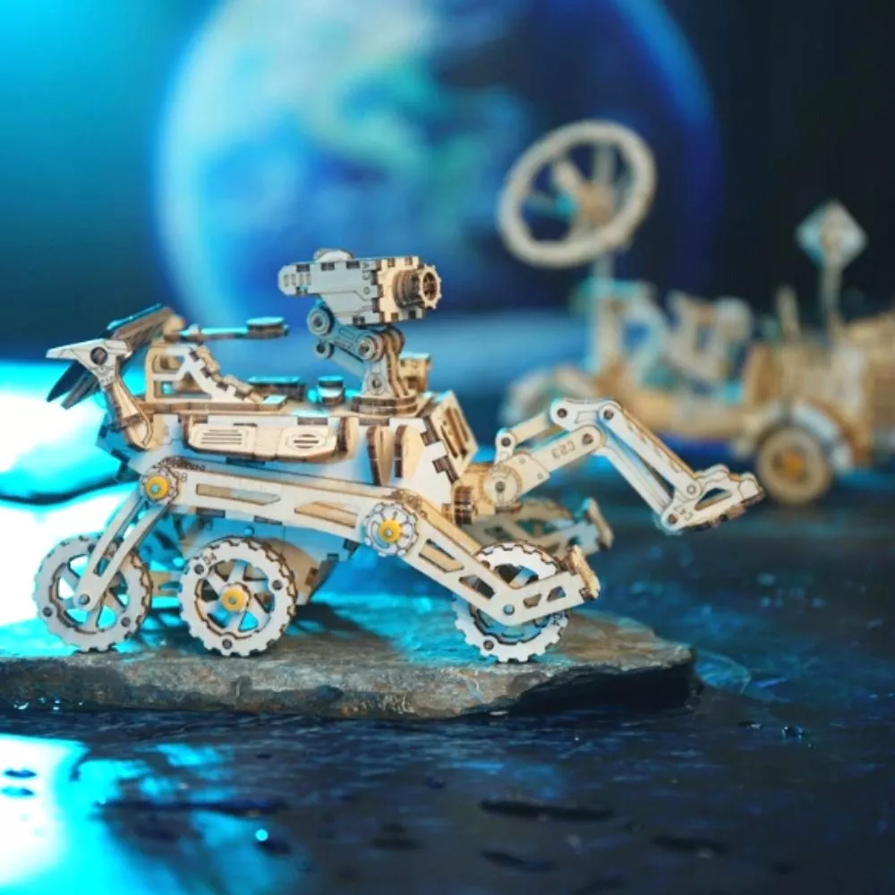 Puzzle 3D, Masina spatiala de vanatoare cu energie solara, din lemn, Robotime [5]