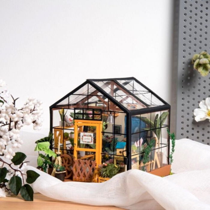 Puzzle 3D Minicasuta Verde Floraria Cathy, Lemn, Rolife [3]