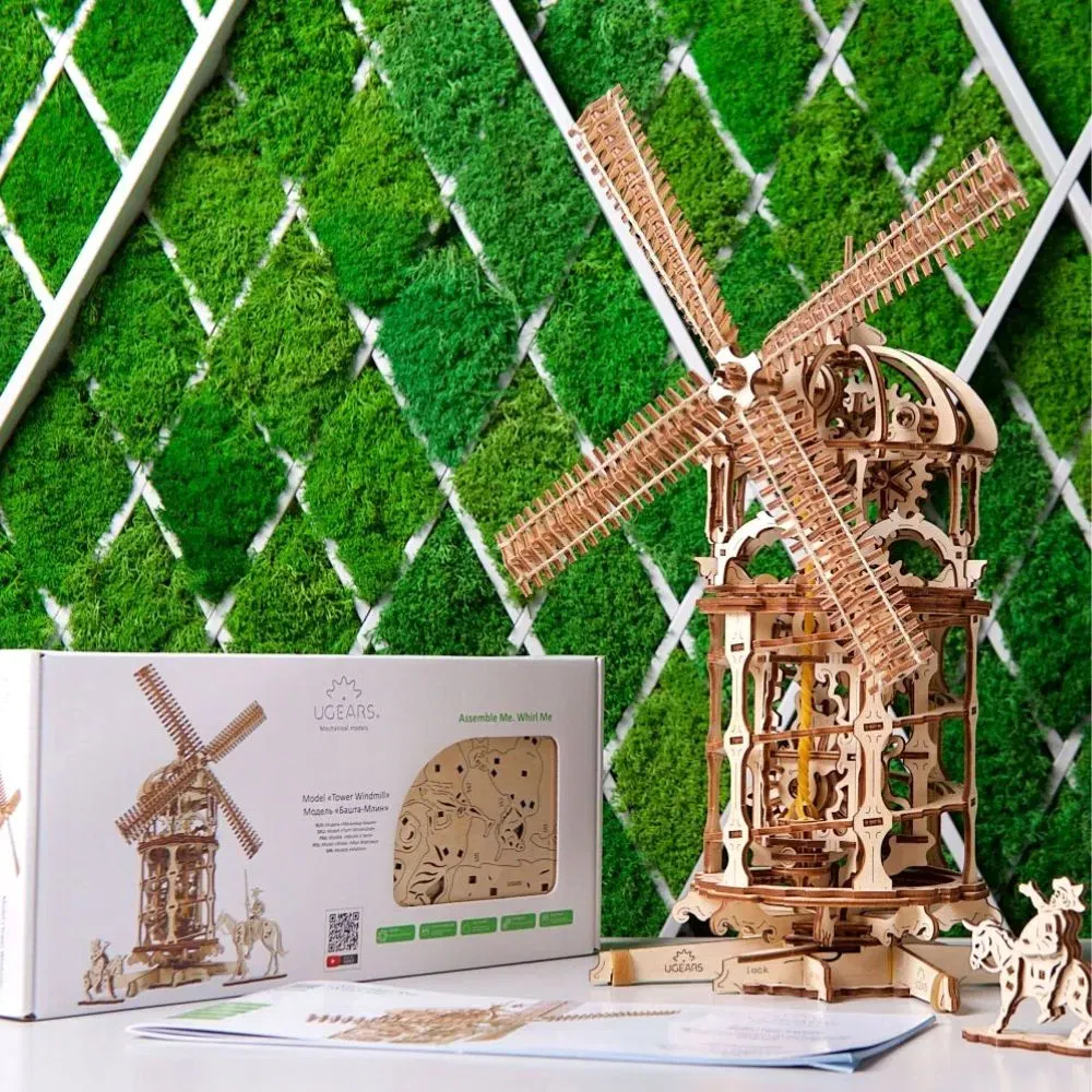 Puzzle 3D Moara de vant din lemn Ugears [2]